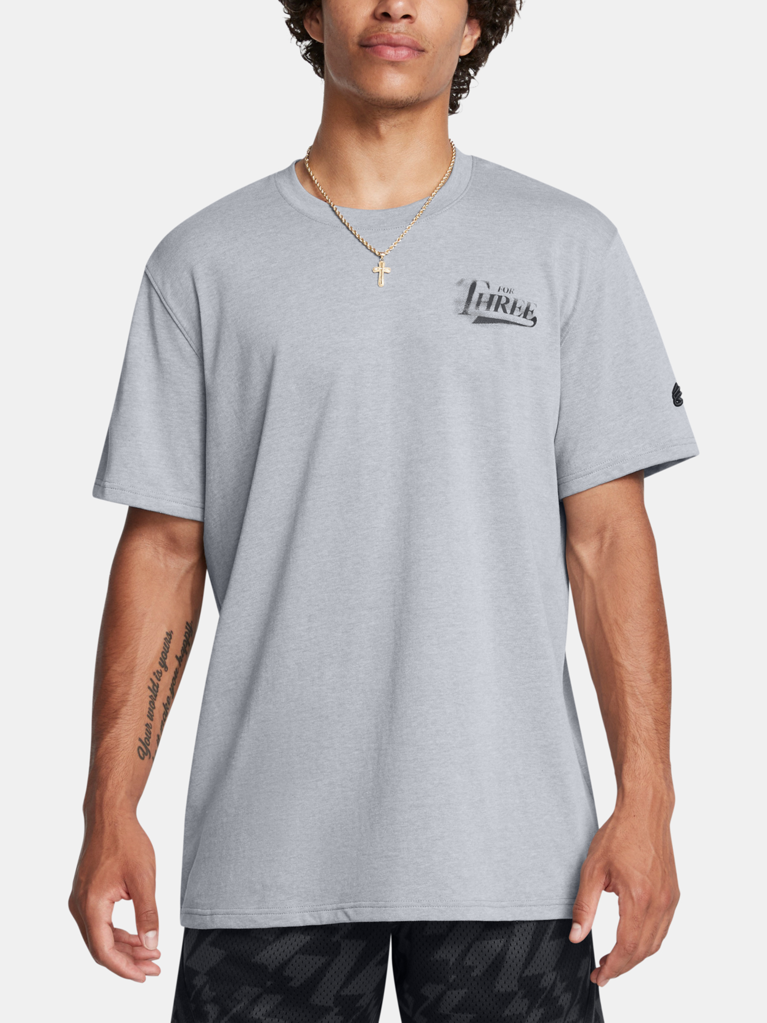 Pánské tričko Under Armour Curry HW Verbiage Tee 2-GRY - Pánské