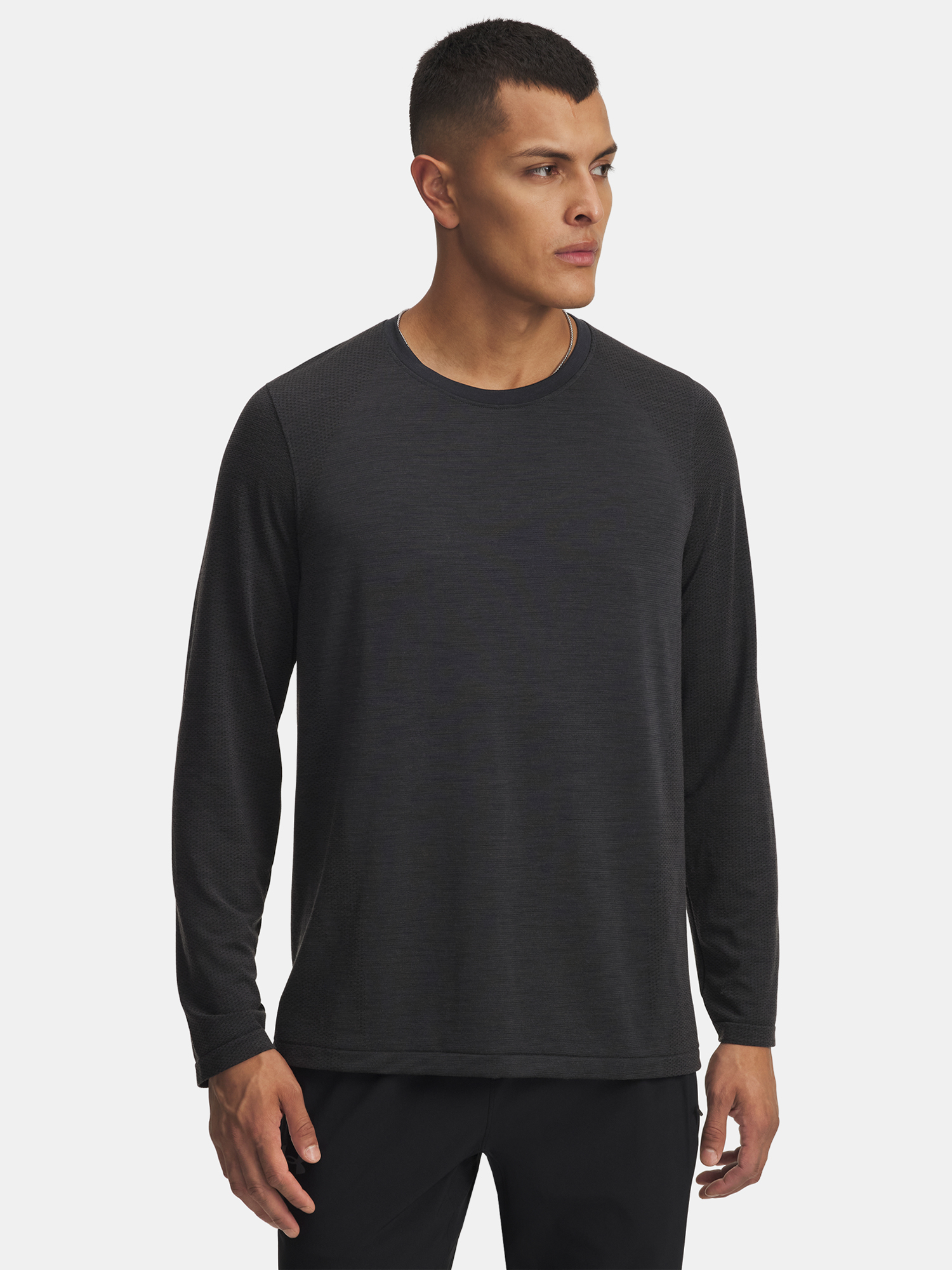 Pánské triko Under Armour UA TRAIL RUN Wool LS-BLK