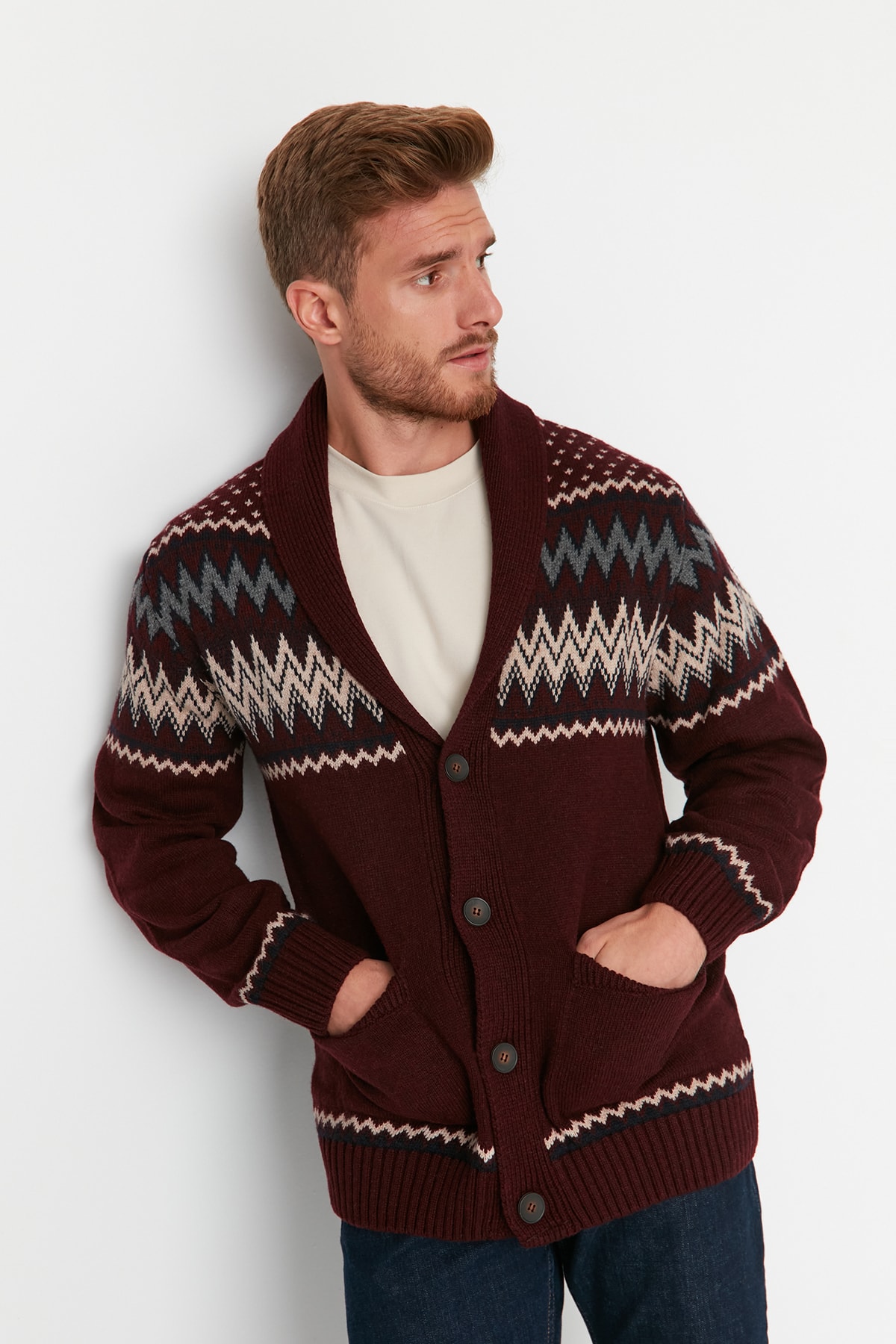 Pánský cardigan Trendyol Patterned