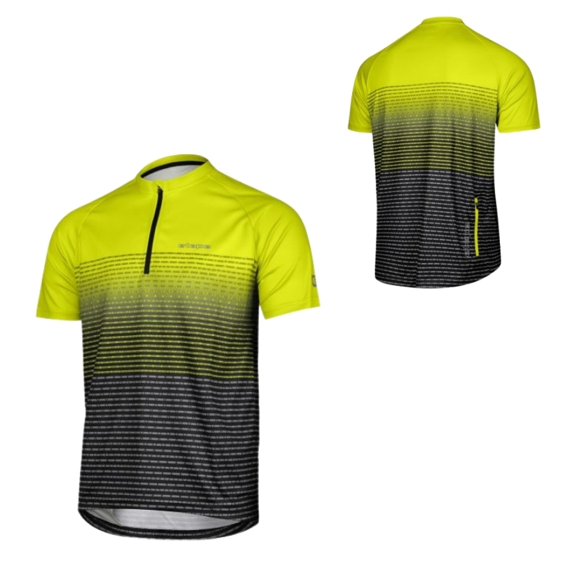 Pánský cyklistický dres s krátkým rukávem Etape Freetime 2.0 limeta/černá M