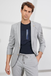 Pánský šedý oblek Altınyıldız Classics Slim Fit