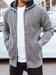 Pánský svetr cardigan Barva světle šedá DSTREET