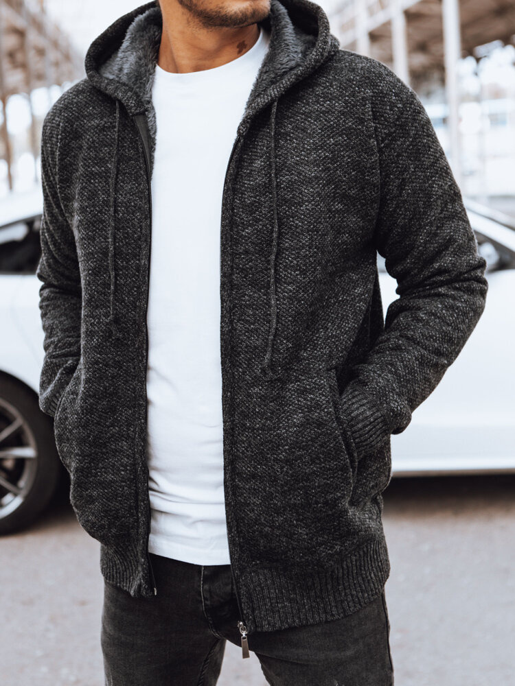 Pánský svetr cardigan Barva tmavě šedá DSTREET