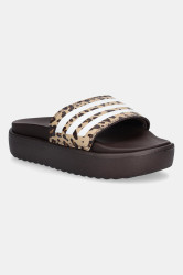 Pantofle adidas Adilette Platform dámské, hnědá barva, na platformě, JR9234