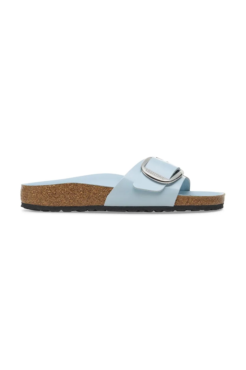 Pantofle Birkenstock Madrid Big Buckle dámské, modrá barva, 1030364