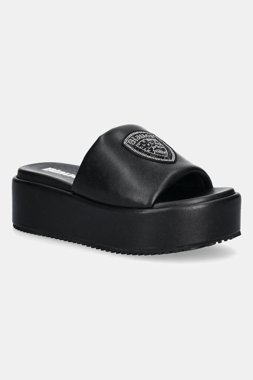 Pantofle Blauer OPAL dámské, černá barva, na platformě, S5OPAL03