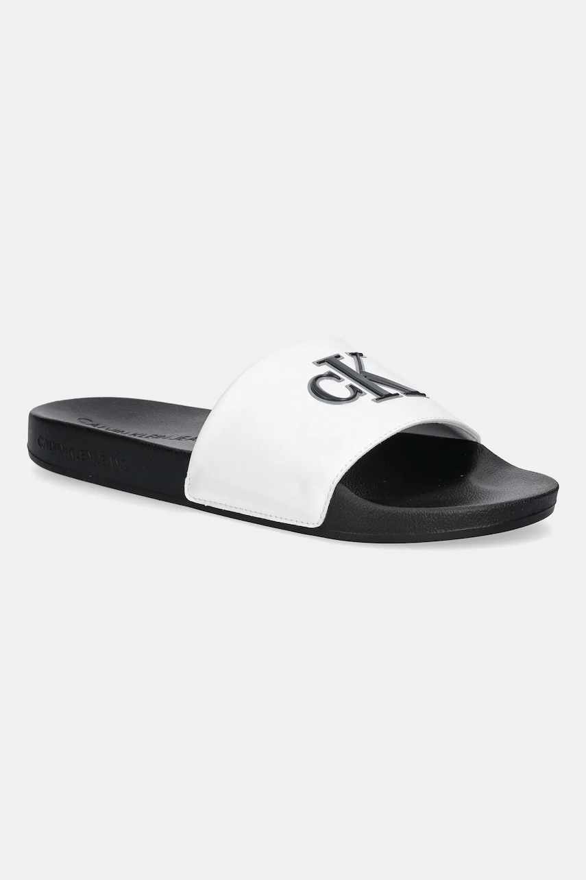 Pantofle Calvin Klein Jeans SLIDE JELLY MONO PU pánské, černá barva, YM0YM01281