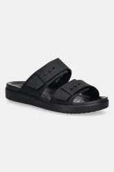 Pantofle Crocs Brooklyn Buckle Low dámské, černá barva, na platformě, 211215