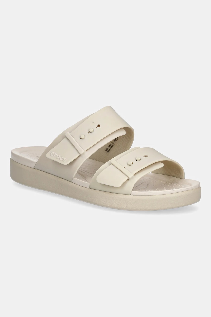 Pantofle Crocs Brooklyn Buckle Low dámské, zelená barva, 211215
