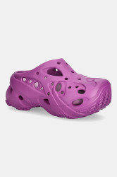 Pantofle Crocs Caged W Clog dámské, fialová barva, na platformě, 211141