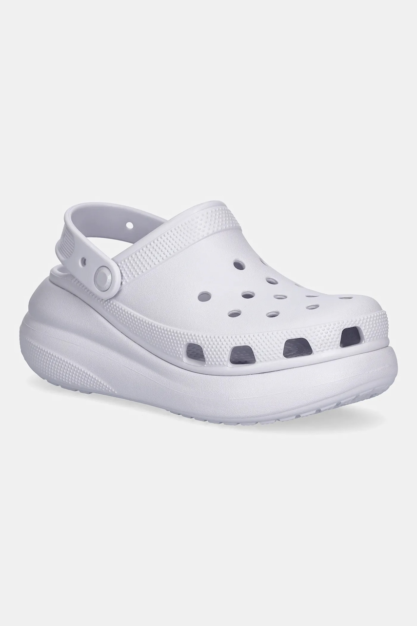 Pantofle Crocs Classic Crush Clog dámské, modrá barva, na platformě, 207521