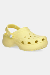 Pantofle Crocs Classic Platform Pearl Clog dámské, žlutá barva, na platformě, 211231