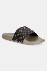 Pantofle EA7 Emporio Armani dámské, béžová barva, AF15125.7X000109