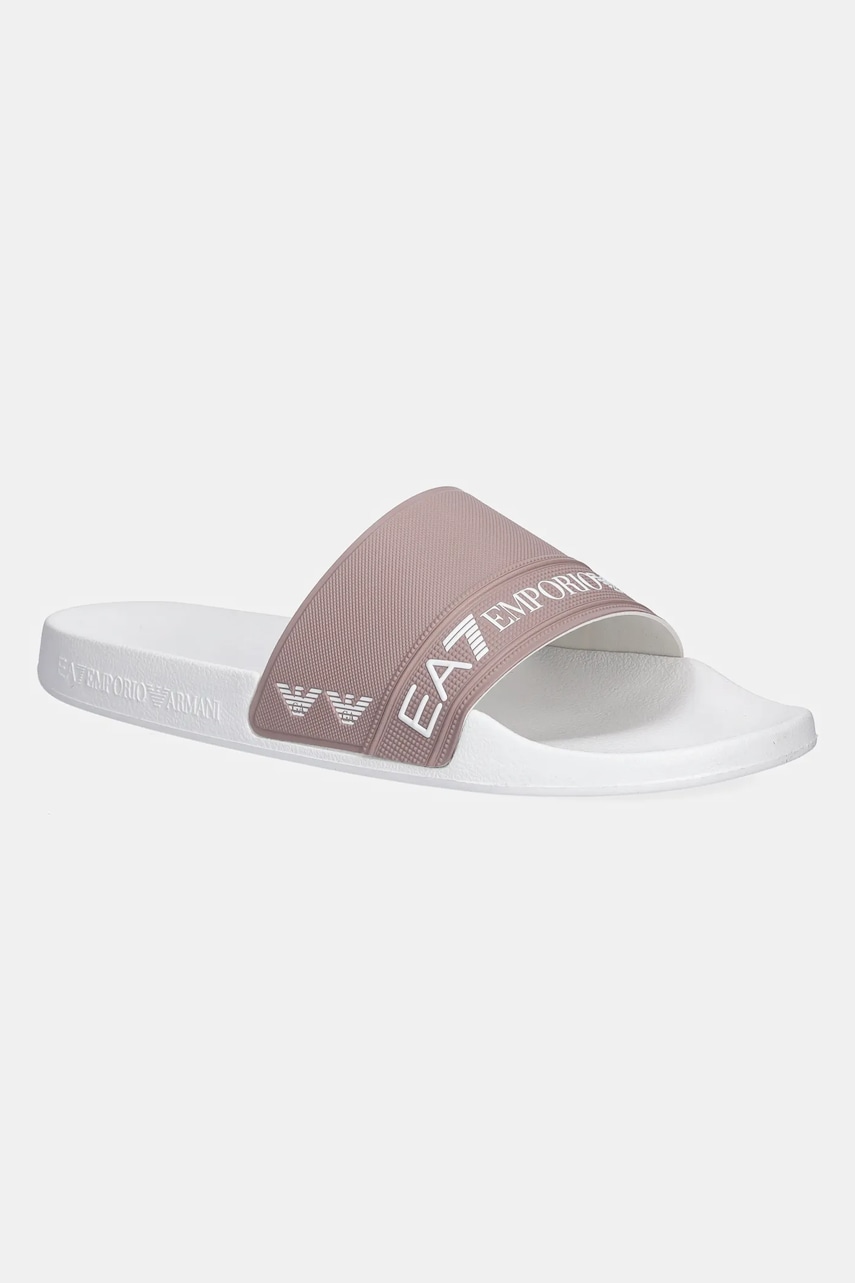 Pantofle EA7 Emporio Armani dámské, růžová barva, AF15128.7X000110