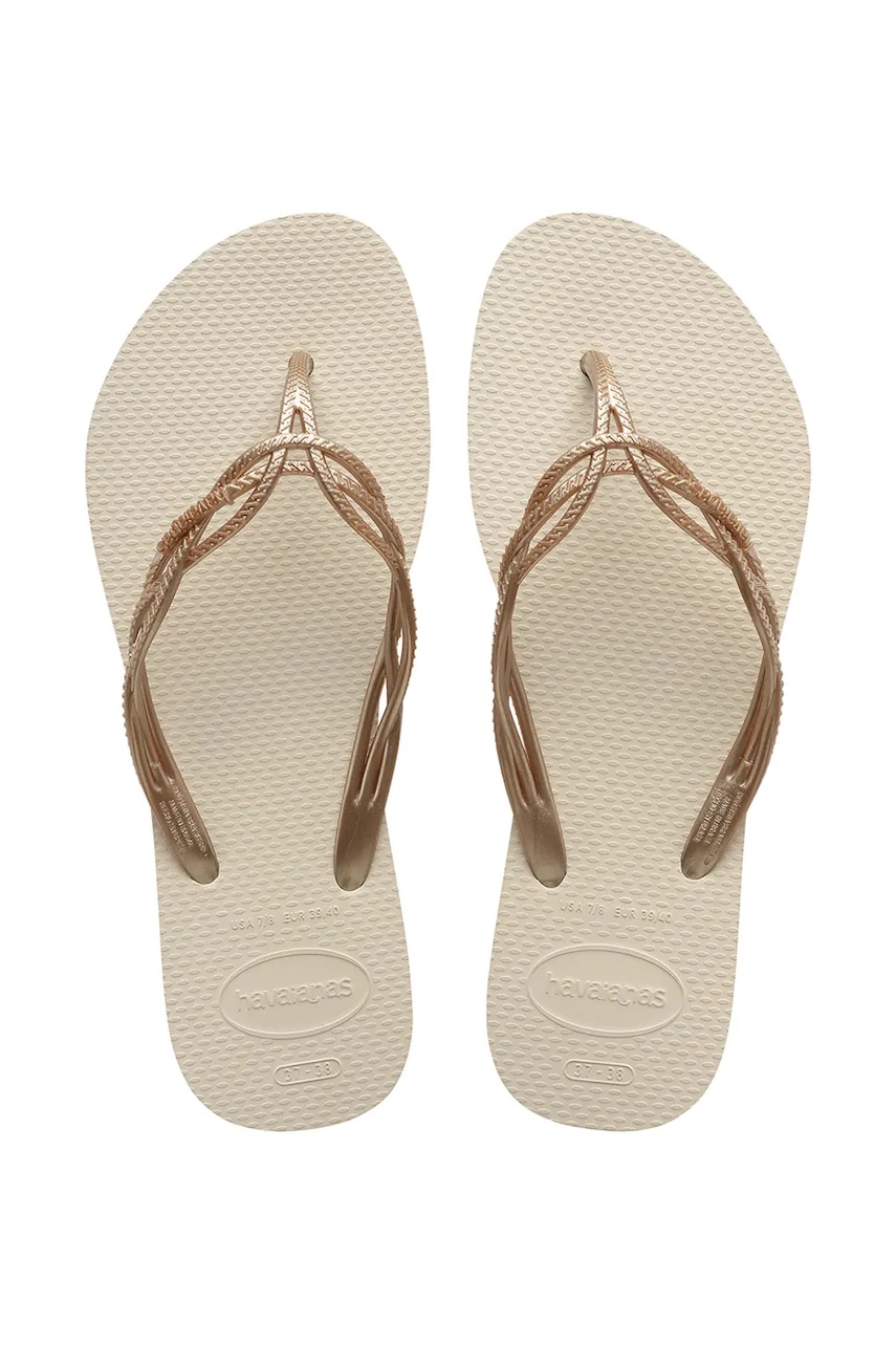 Pantofle Havaianas FLASH SWEET dámské, béžová barva, 4123225.4269