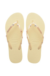 Pantofle Havaianas SLIM LUXURY AQUA dámské, béžová barva, 4149965.9256