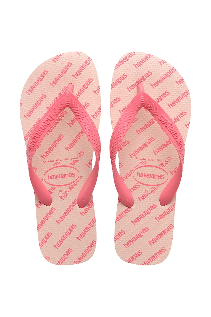 Pantofle Havaianas TOP LOGOMANIA ESSENTIAL BALLET dámské, růžová barva, 4149891.0076
