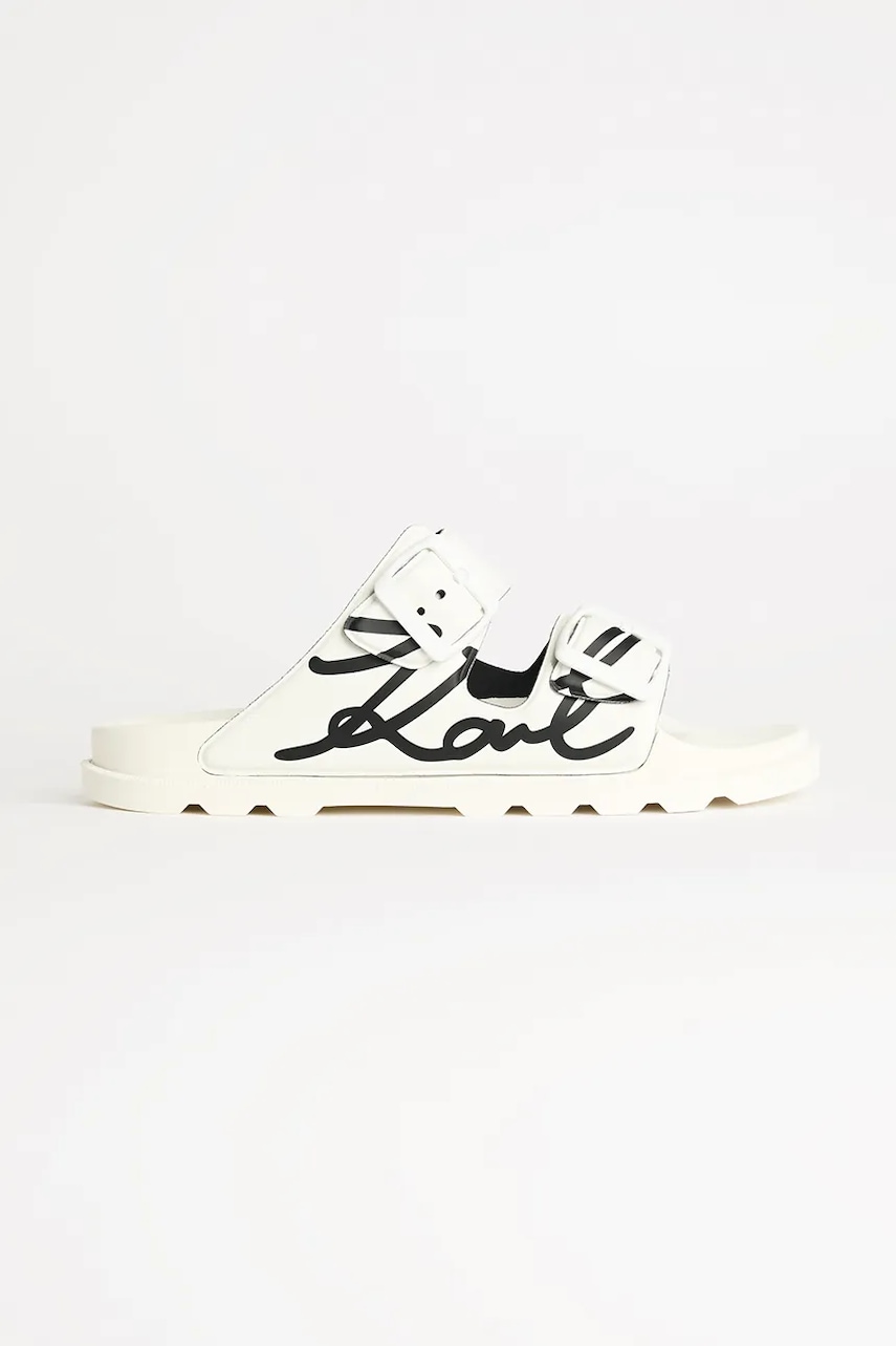 Pantofle Karl Lagerfeld KONDO TRED dámské, bílá barva, KL80972