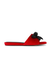 Pantofle Kurt Geiger London Kensington Bow Flat Sdl dámské, červená barva, 655750789