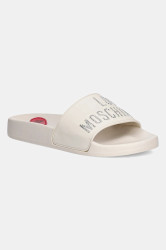 Pantofle Love Moschino dámské, béžová barva