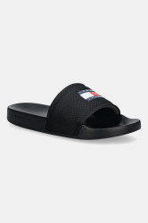 Pantofle Tommy Jeans TJM POOL SLIDE pánské, černá barva, EM0EM01673