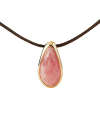 PDPAOLA Kožený náhrdelník s rodochrozitem Luna CO01-B49-U