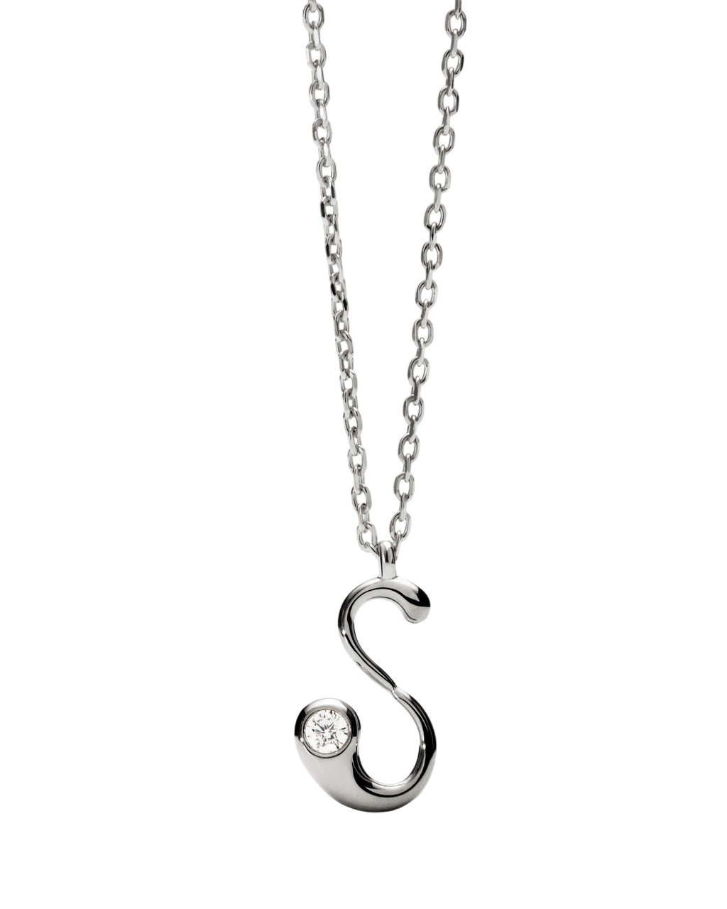 PDPAOLA Stříbrný náhrdelník písmeno "S" Initial CO02-B92-U (řetízek, přívěsek)