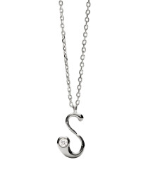 PDPAOLA Stříbrný náhrdelník písmeno "S" Initial CO02-B92-U (řetízek, přívěsek)