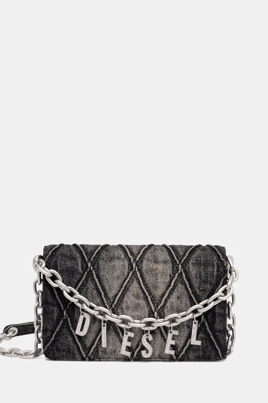 Peněženka Diesel CHARM-D CHARM-D dámská, šedá barva, X10281.P6330