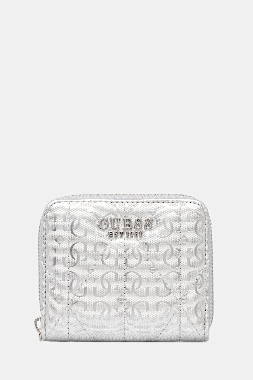 Peněženka Guess ALDINA dámská, stříbrná barva, SWGY96 63137