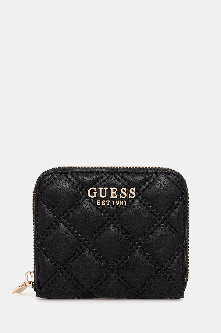 Peněženka Guess GIULLY dámská, černá barva, SWQG96 73137