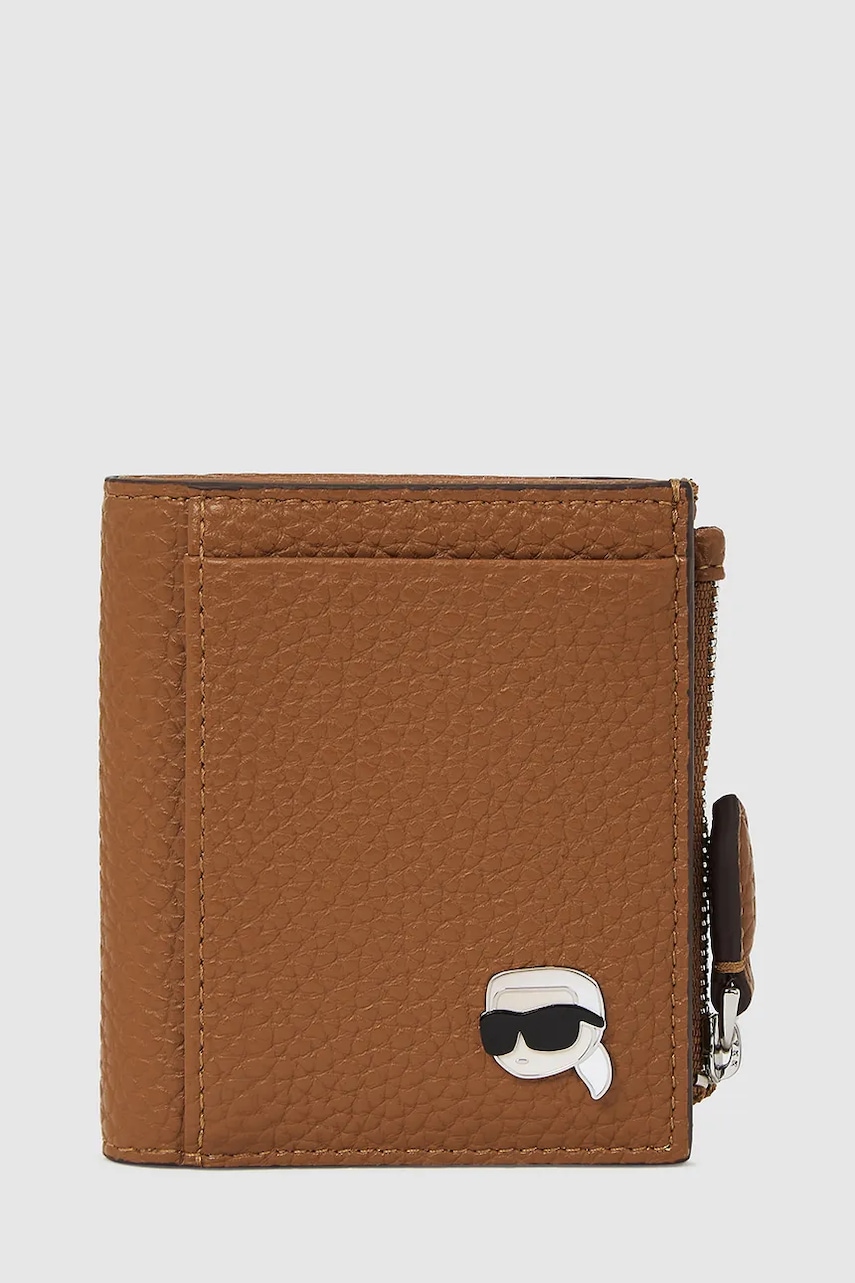 Peněženka Karl Lagerfeld IKON dámská, hnědá barva, A4W32005