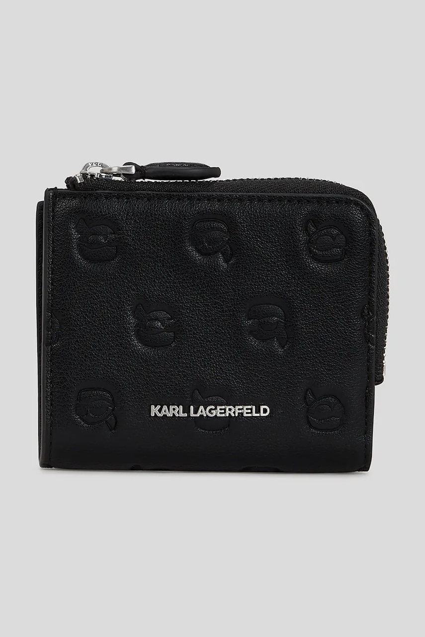 Peněženka Karl Lagerfeld IKON MONOGRAM dámská, černá barva, A3W32007