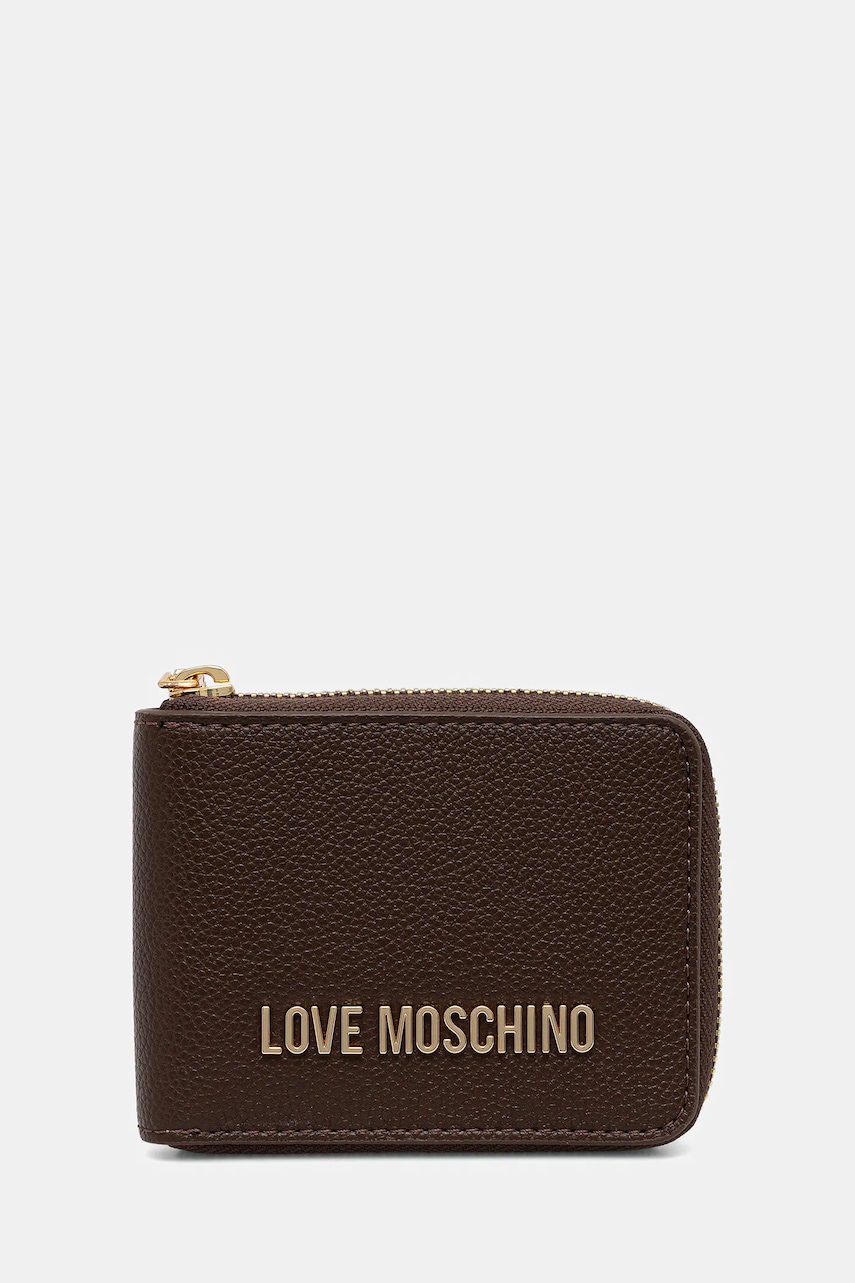 Peněženka Love Moschino dámská, hnědá barva, JC5639PP1NLD0301