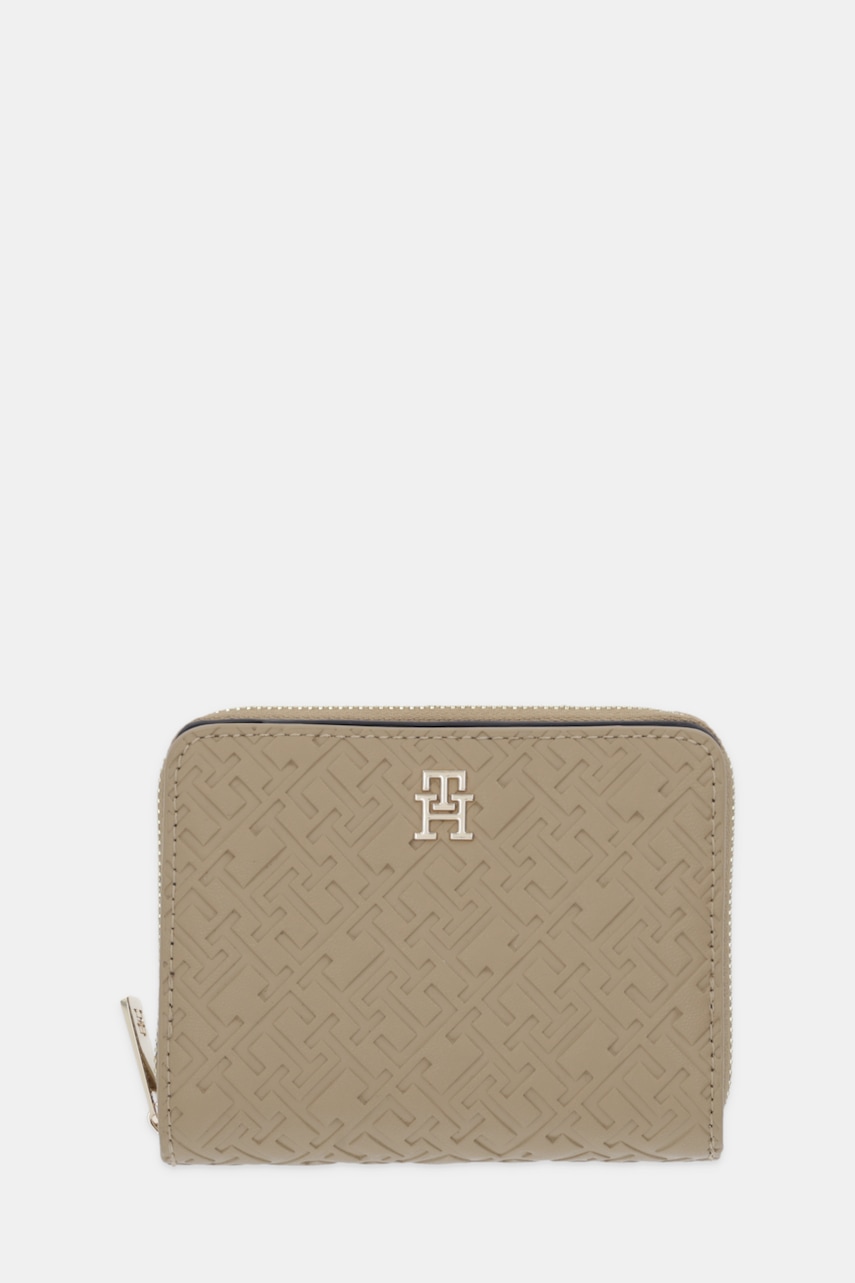 Peněženka Tommy Hilfiger dámská, béžová barva, AW0AW17743