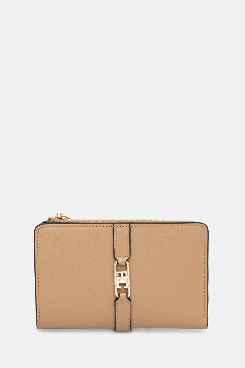 Peněženka Tommy Hilfiger dámská, béžová barva, AW0AW17752