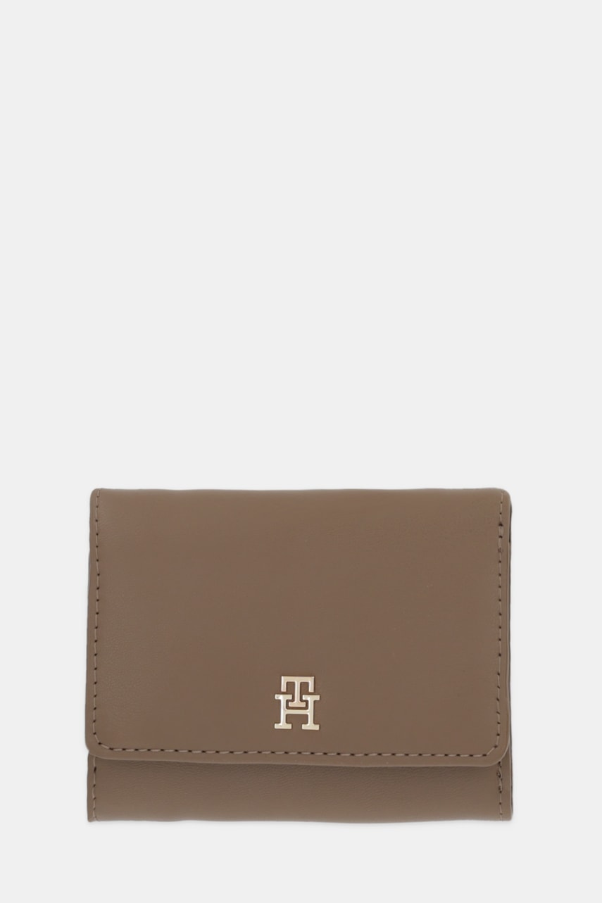 Peněženka Tommy Hilfiger dámská, béžová barva, AW0AW18129