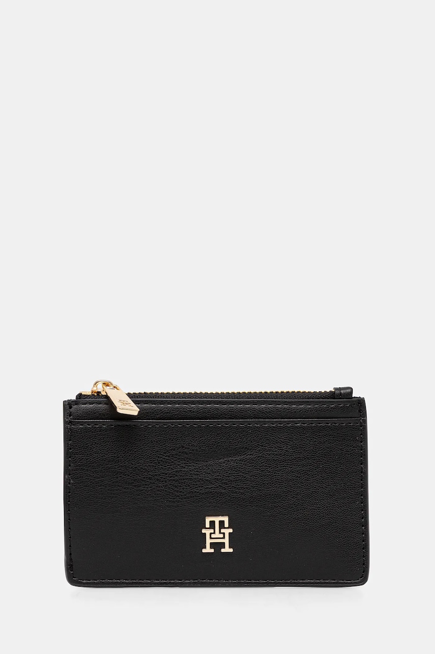 Peněženka Tommy Hilfiger dámská, černá barva, AW0AW17735