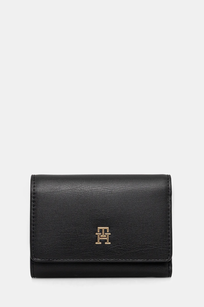 Peněženka Tommy Hilfiger dámská, černá barva, AW0AW17737