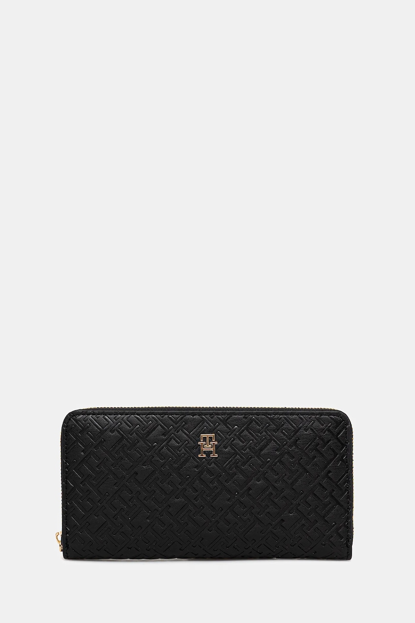 Peněženka Tommy Hilfiger dámská, černá barva, AW0AW17955