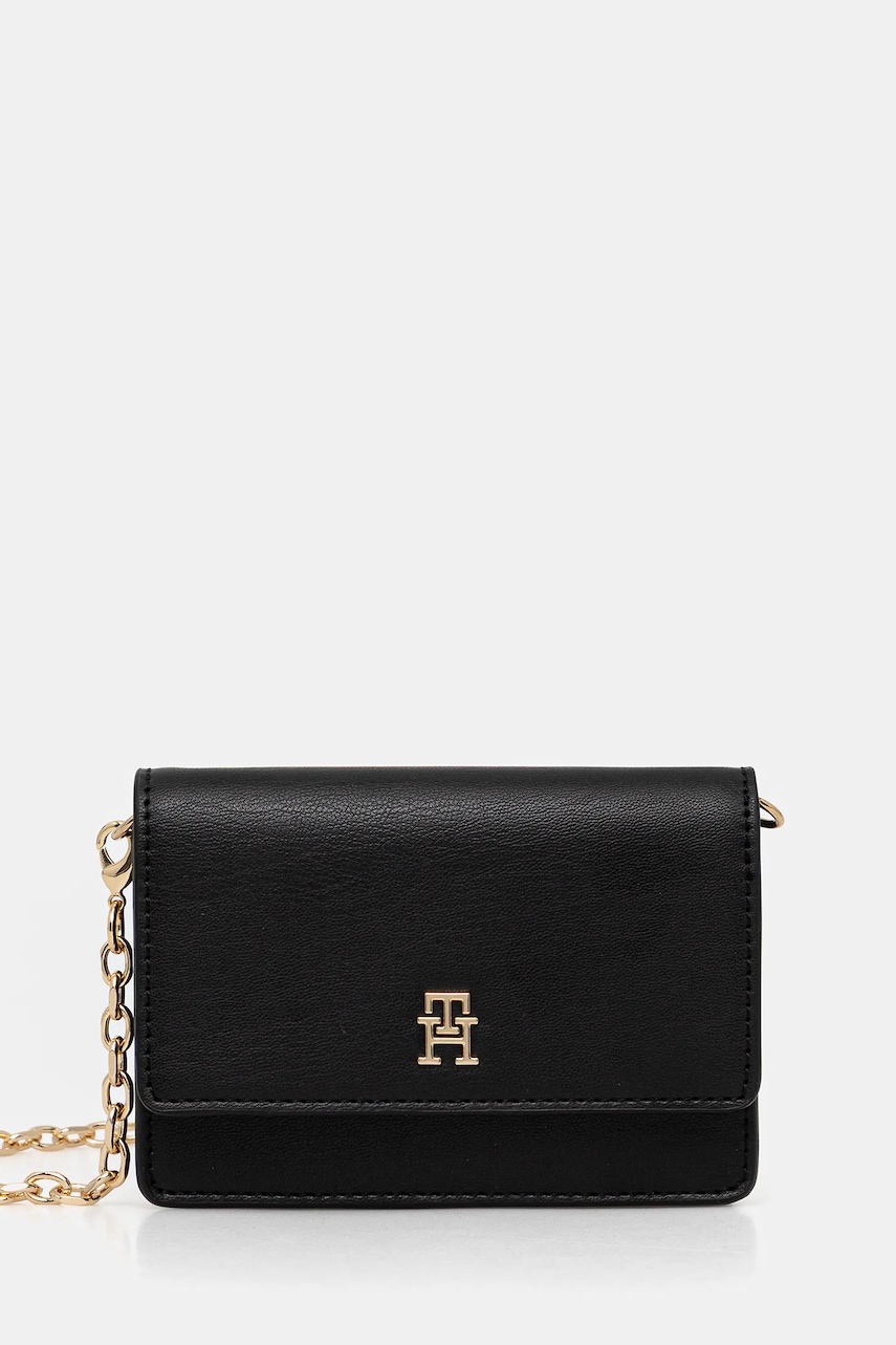 Peněženka Tommy Hilfiger dámská, černá barva, AW0AW18248