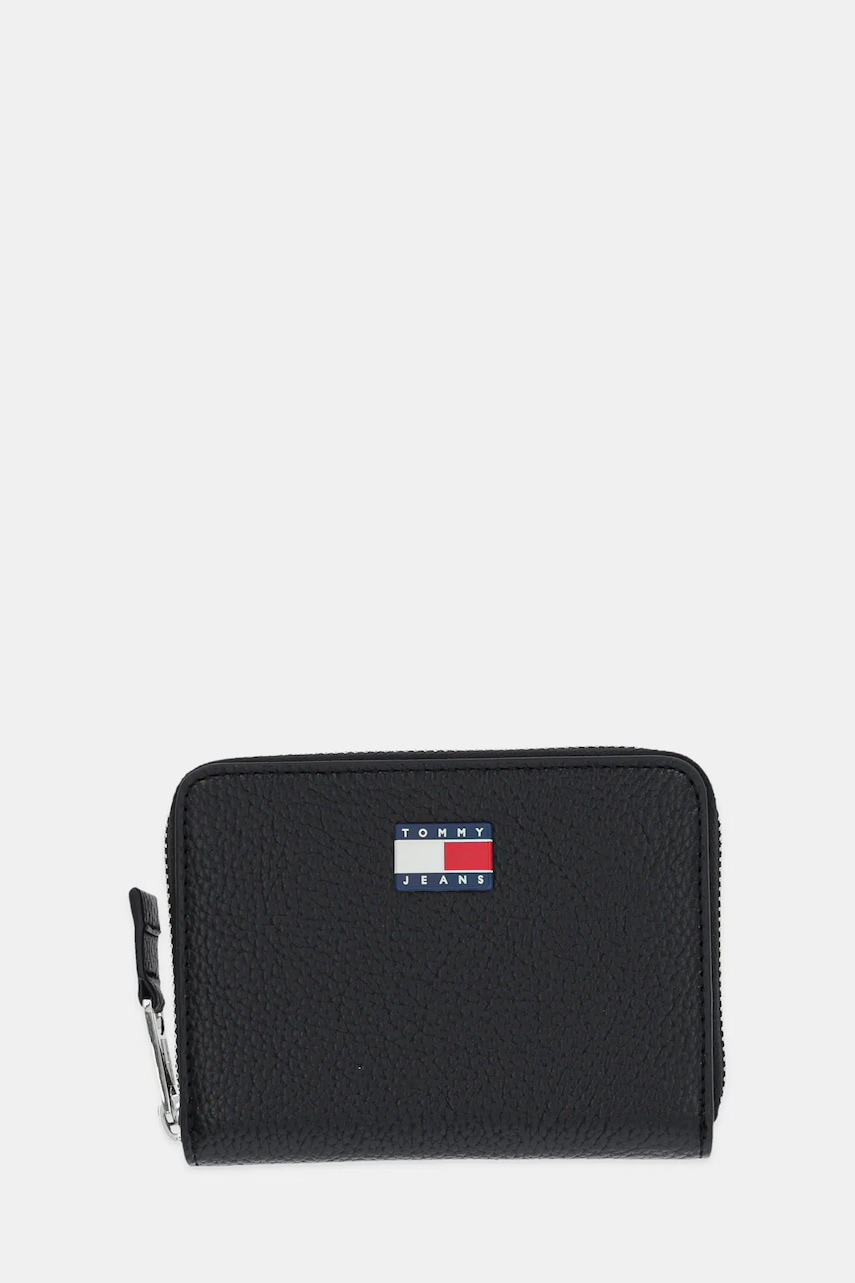 Peněženka Tommy Jeans dámská, černá barva, AW0AW17584