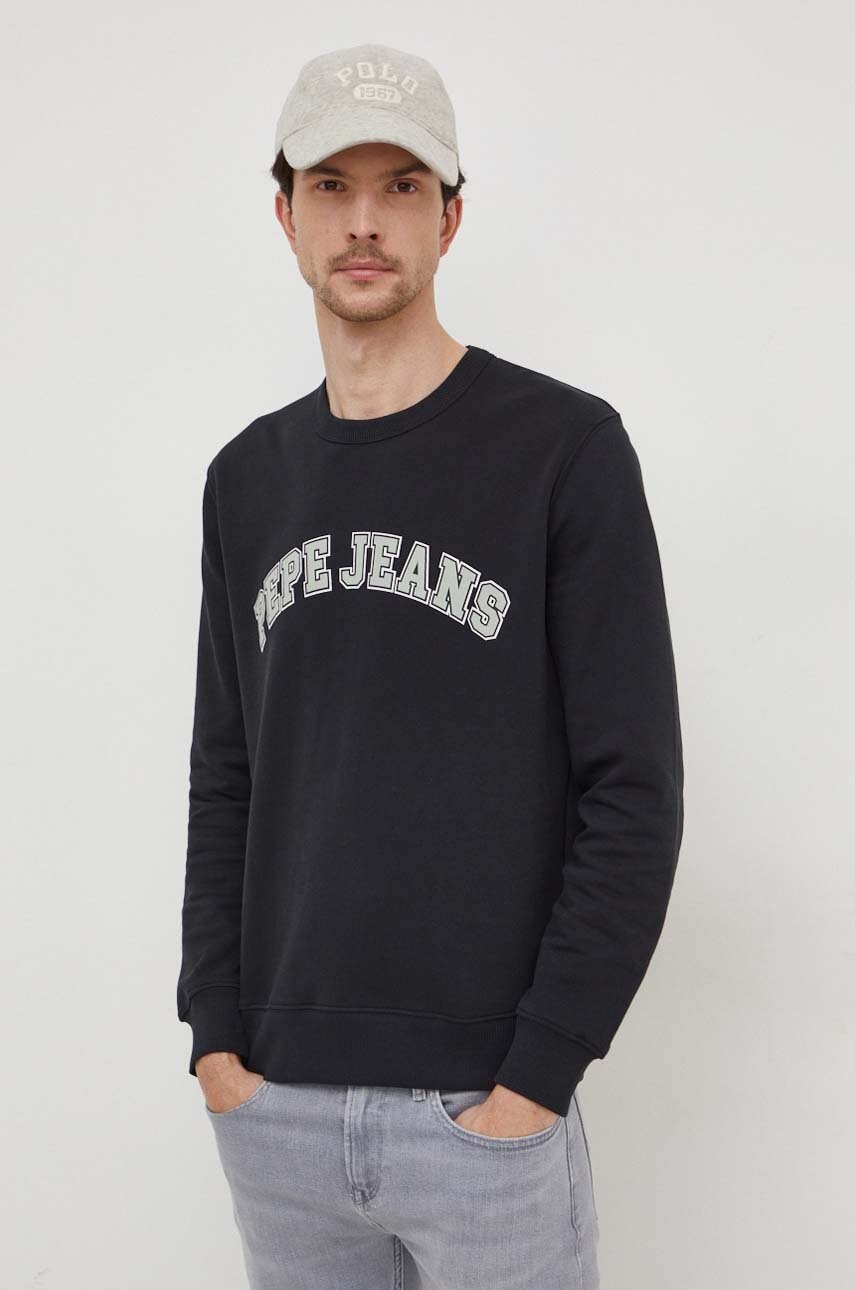 Pepe Jeans  Bavlněná mikina  Raven