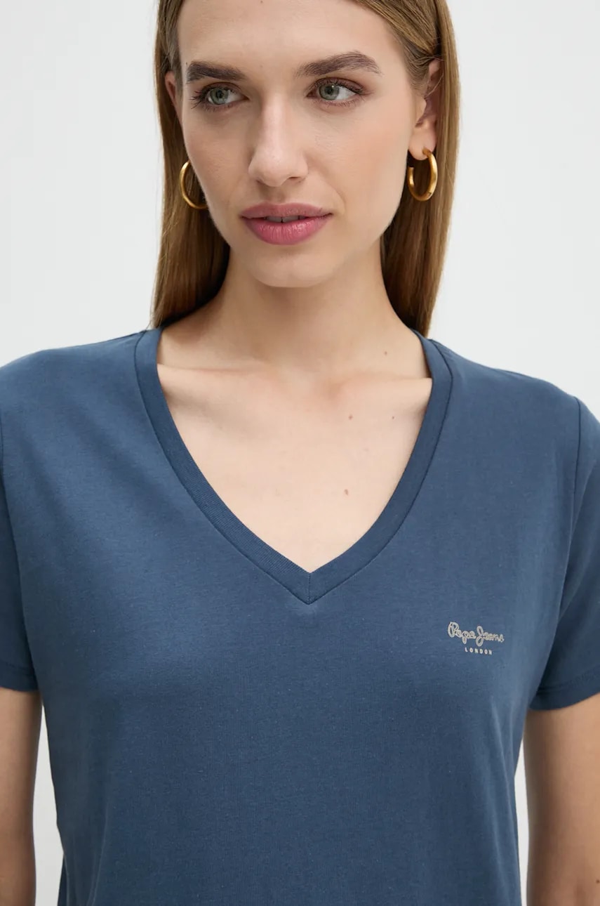 Pepe Jeans  Bavlněné tričko  FIORE V NECK