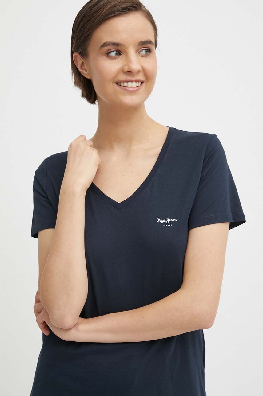 Pepe Jeans  Bavlněné tričko  LORETTE V NECK