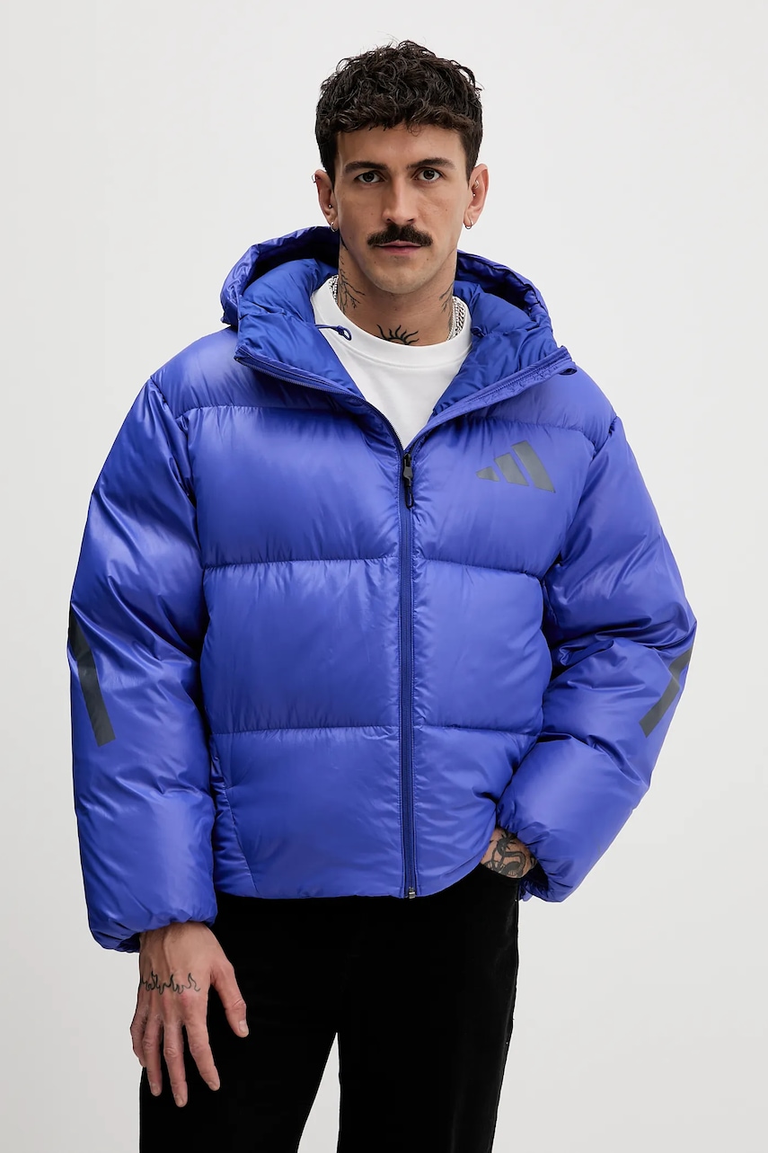 Péřová bunda adidas adidas x Z.N.E modrá barva, zimní, JW1515