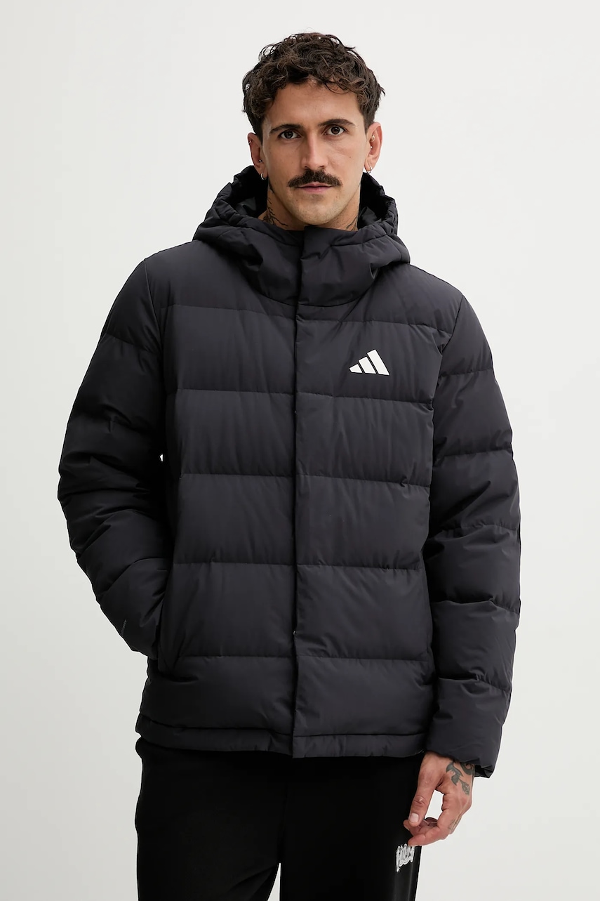Péřová bunda adidas Helionic černá barva, zimní, JN2099