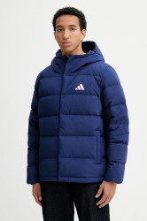 Péřová bunda adidas Helionic modrá barva, zimní, JX0581