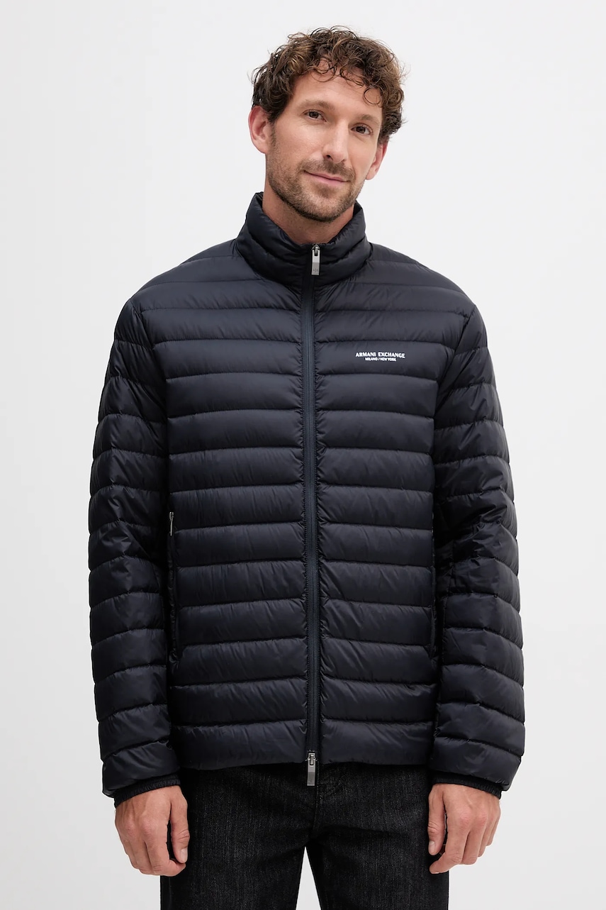 Péřová bunda Armani Exchange černá barva, přechodná, XM001919 AF16927