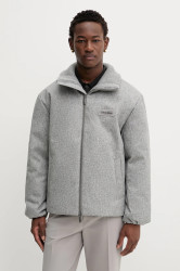 Péřová bunda Calvin Klein šedá barva, zimní, LV04LD519G